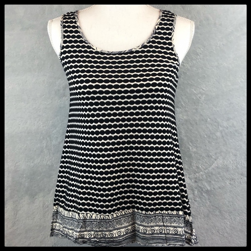 Mystree Black and White Sleeveless Top
